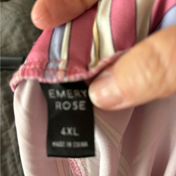 Emery Rose Women's Palazzo Wide Leg Pants‎ With Elastic Waist Pink Marble 4XL - Picture 3 of 3